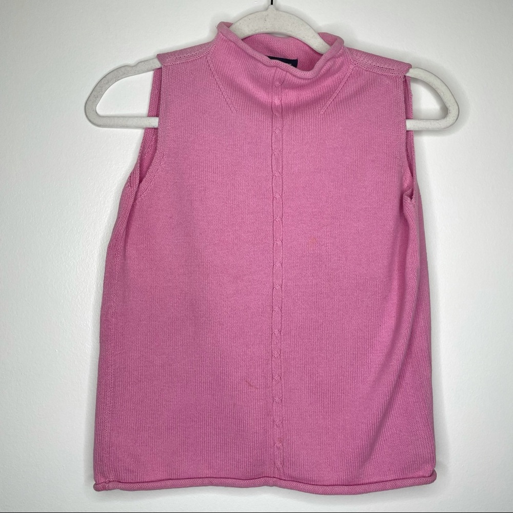VTG 90s SML Sport Pink Mock‎ Neck Sweater Vest